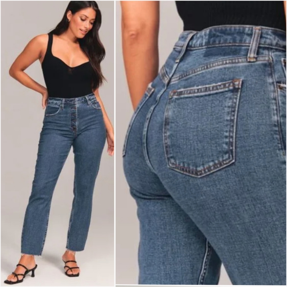 Abercrombie and Fitch The Mom Curve Love Jeans sz 8/29 Button Fly Curvy